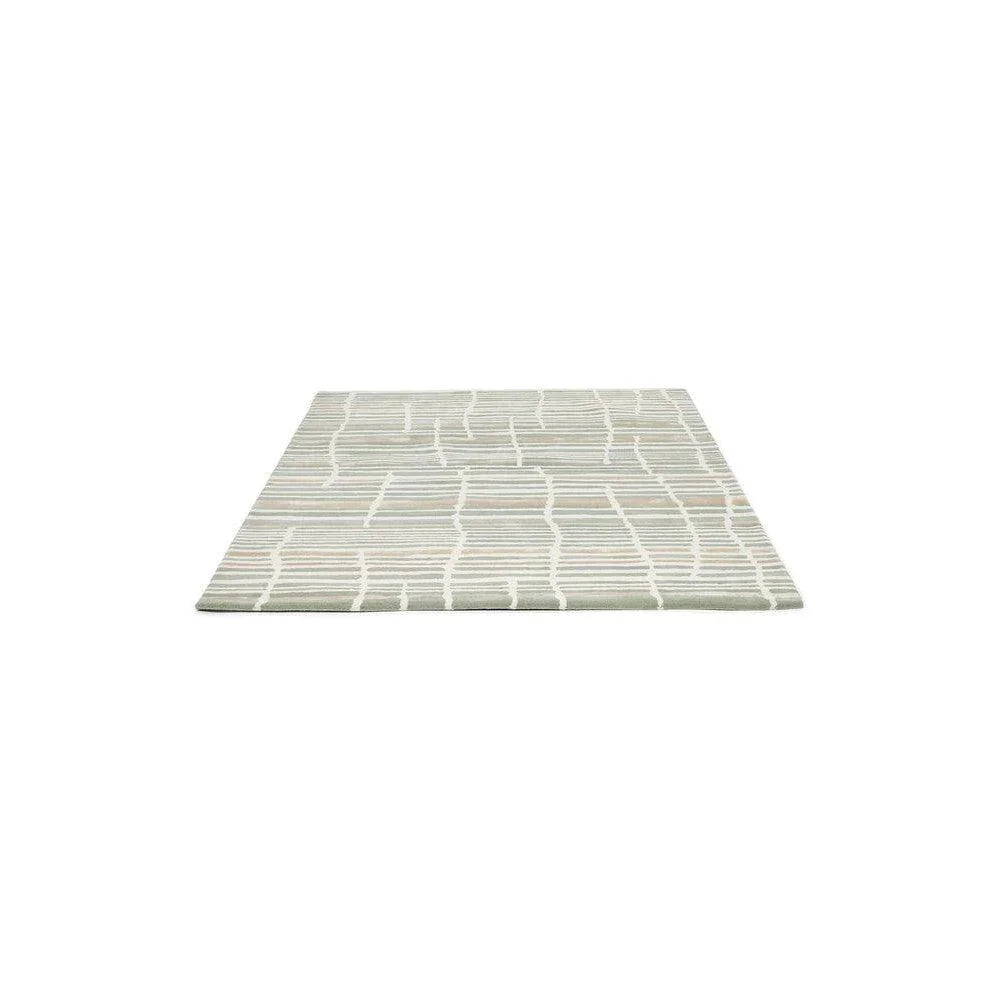 Florence Broadhurst Tortoiseshell Stripe Jade Pure Wool Designer Rug