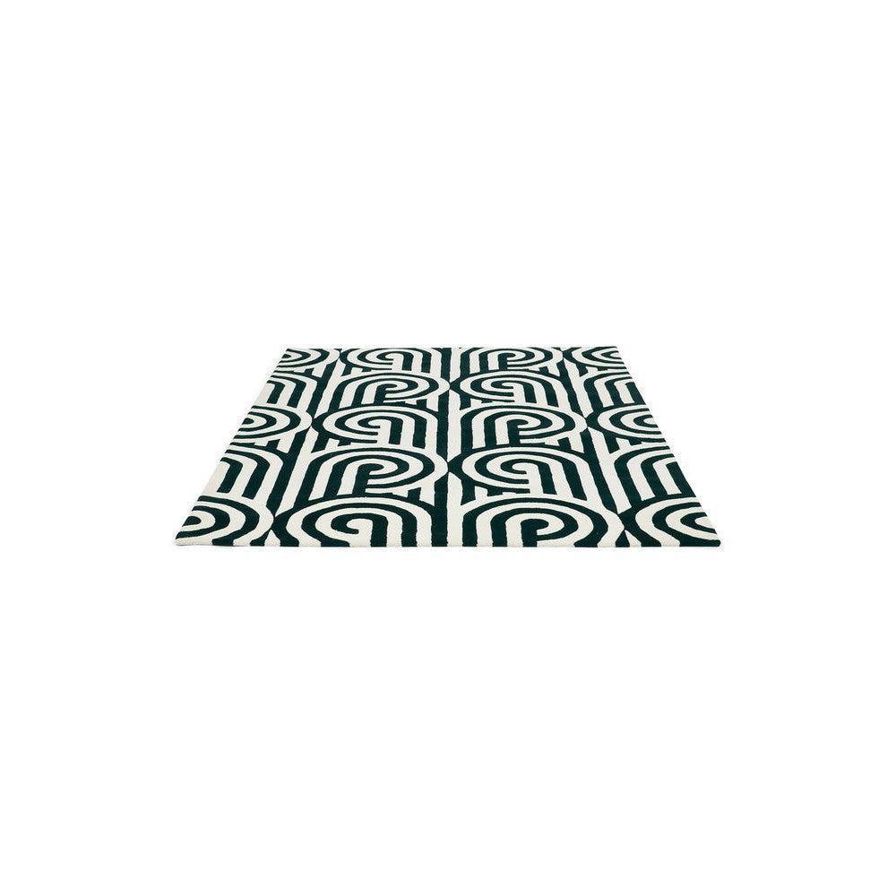Florence Broadhurst Turnabouts Black Pure Wool Designer Rug