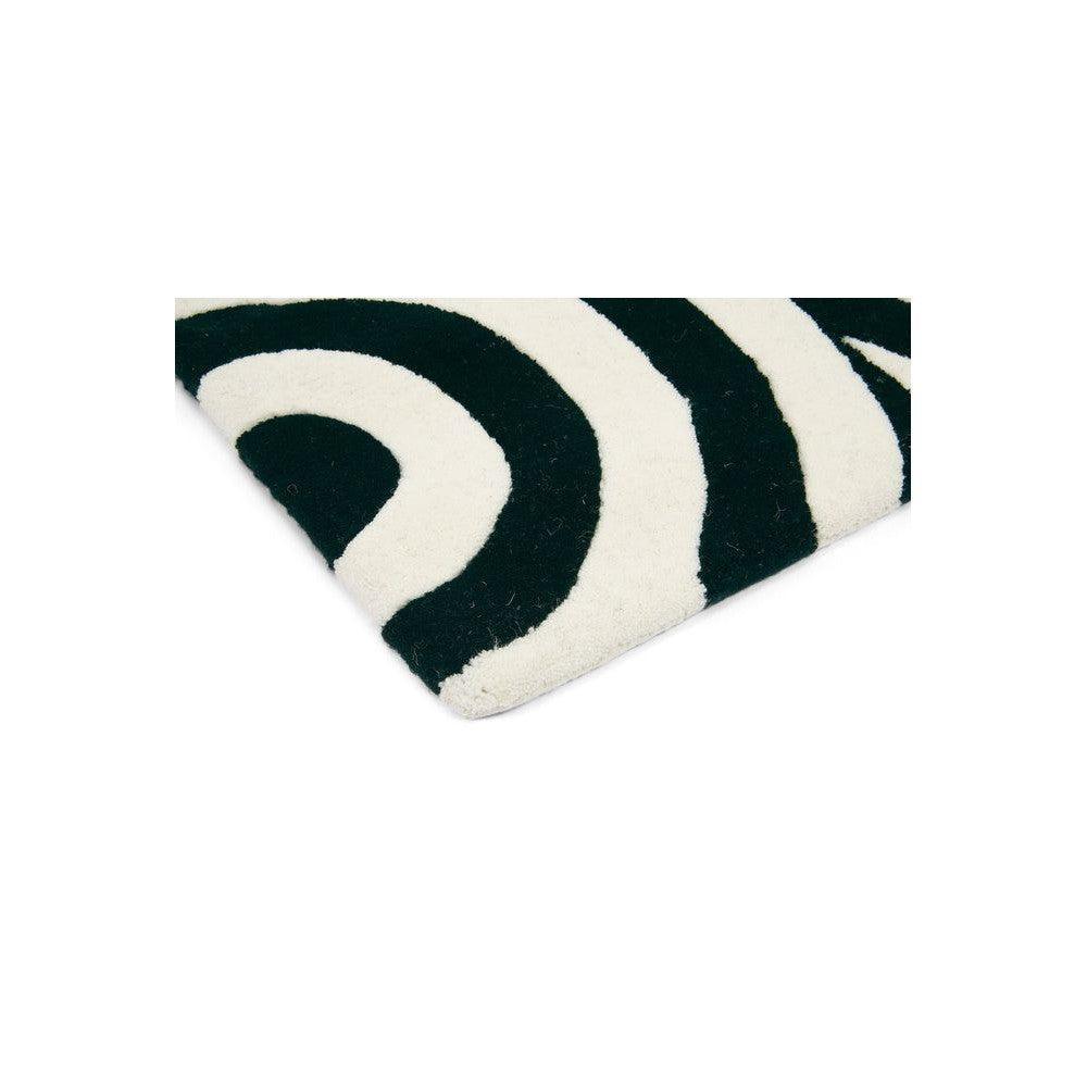Florence Broadhurst Turnabouts Black Pure Wool Designer Rug