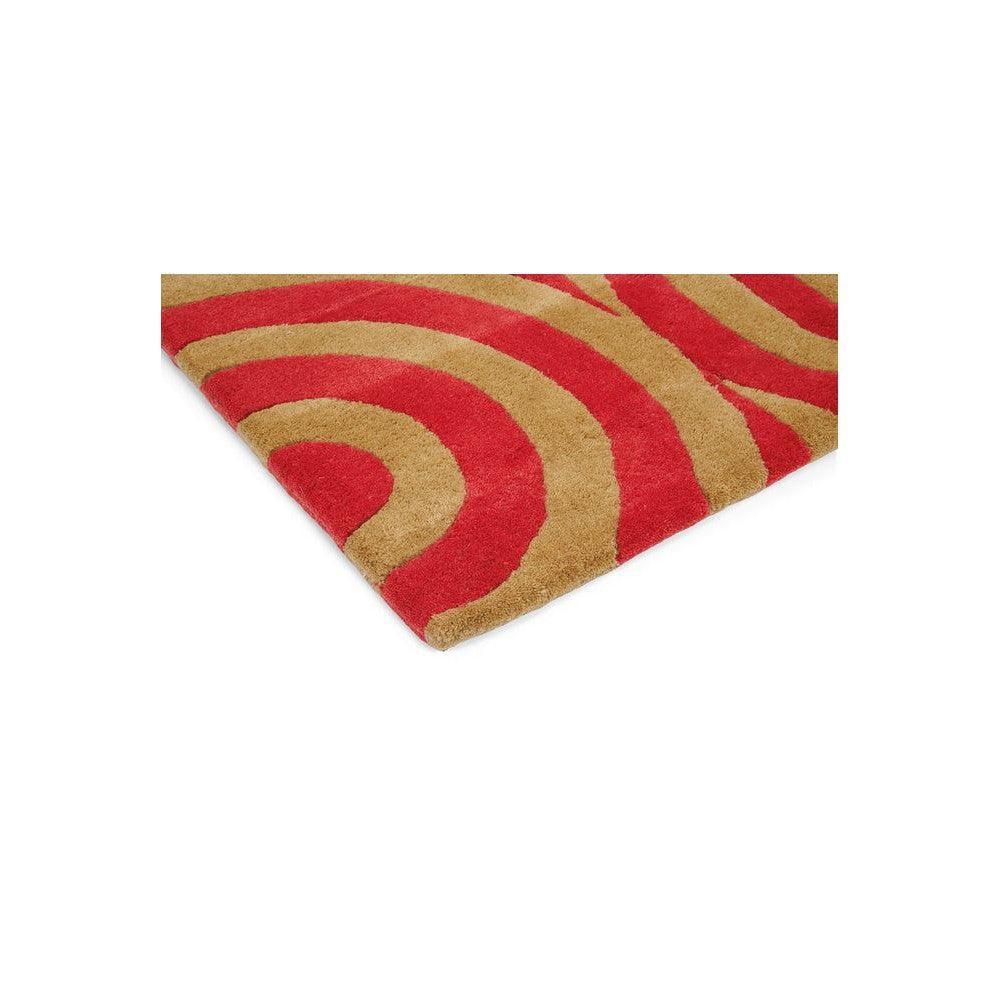 Florence Broadhurst Turnabouts Claret Pure Wool Designer Rug