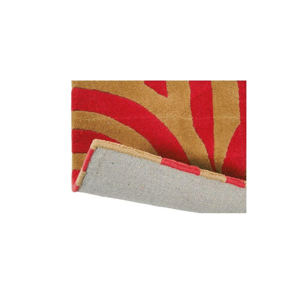 Florence Broadhurst Turnabouts Claret Pure Wool Designer Rug