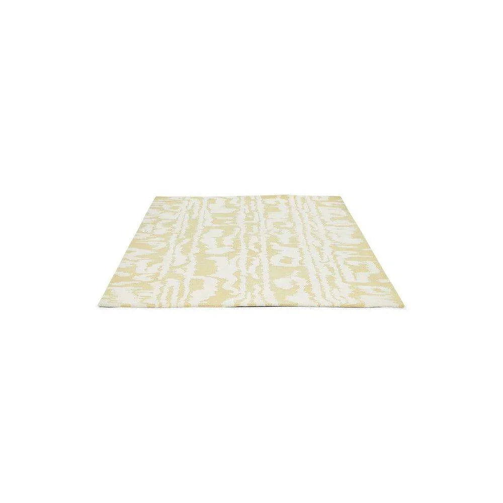 Florence Broadhurst Waterwave Stripe Citron Pure Wool Designer Rug