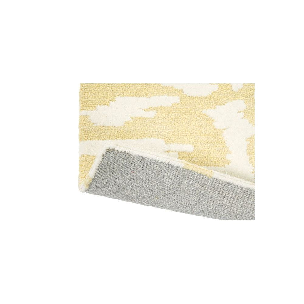 Florence Broadhurst Waterwave Stripe Citron Pure Wool Designer Rug