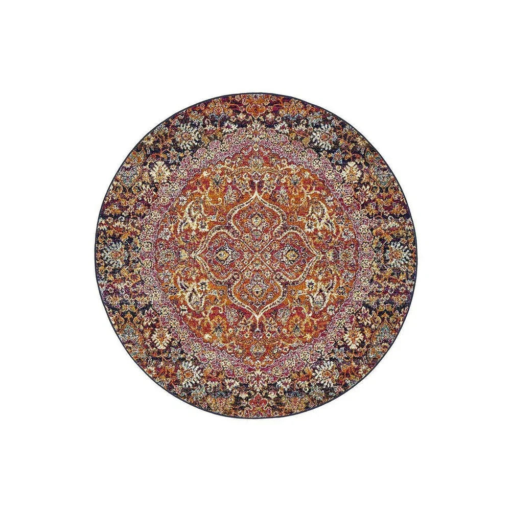 Museum Preston Multi Coloured Round Rug