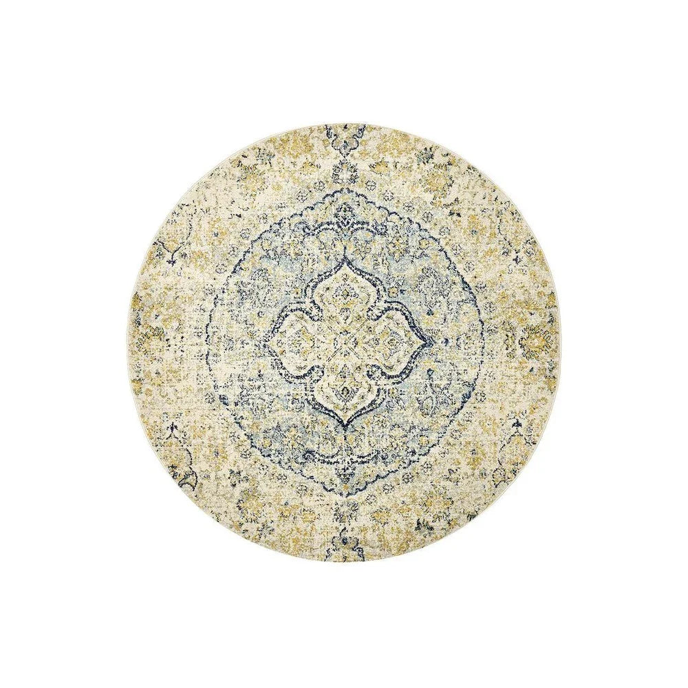Museum Tyler Sky Blue Round Rug