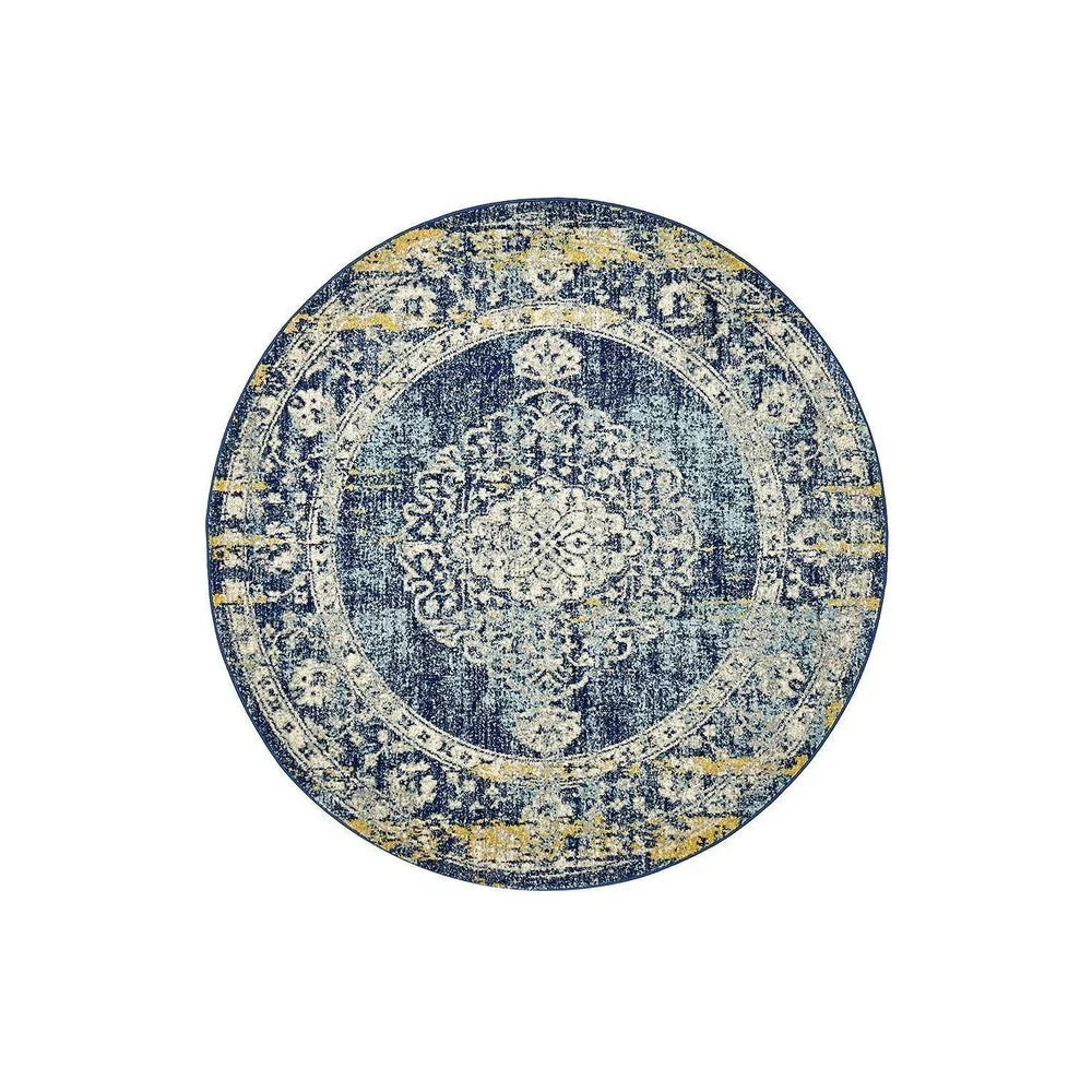 Museum Wilson Navy Round Rug