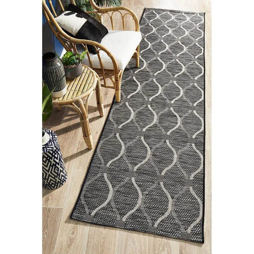 Terrace Black Runner Rug - ICONIC RUGS