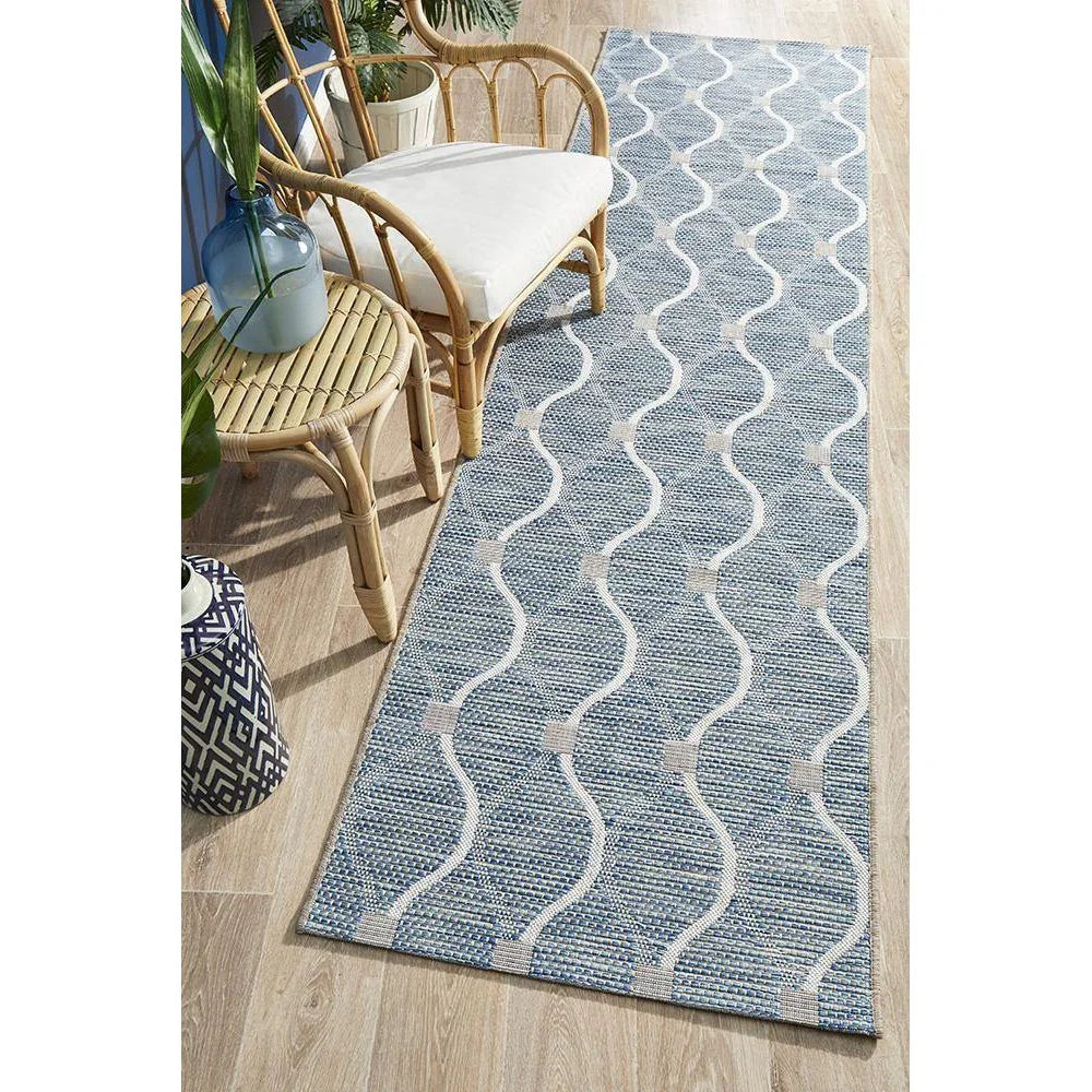 Terrace Blue Runner Rug - ICONIC RUGS