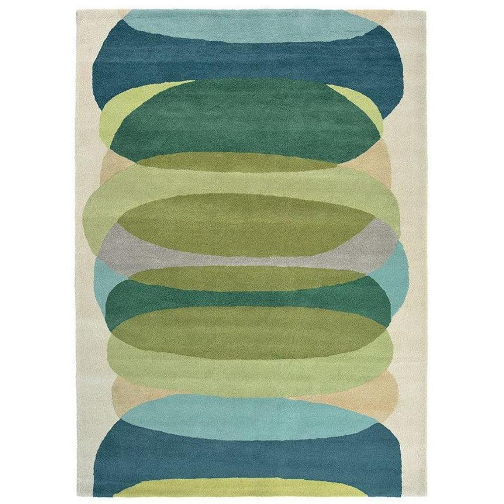 Harlequin Elliptic Emerald Pure Wool Designer Rug