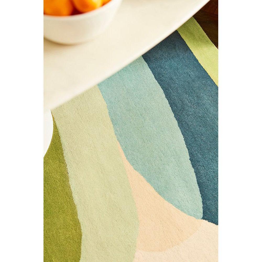 Harlequin Elliptic Emerald Pure Wool Designer Rug