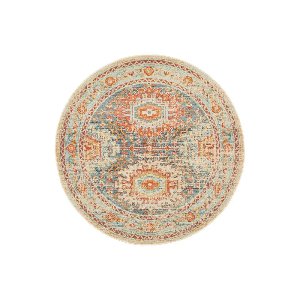 Legacy Blue Round Rug - ICONIC RUGS