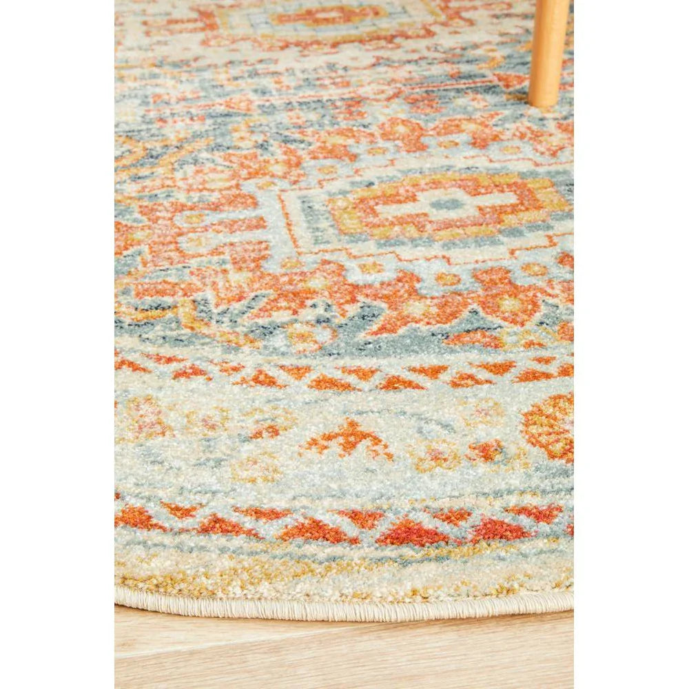 Legacy Blue Round Rug - ICONIC RUGS