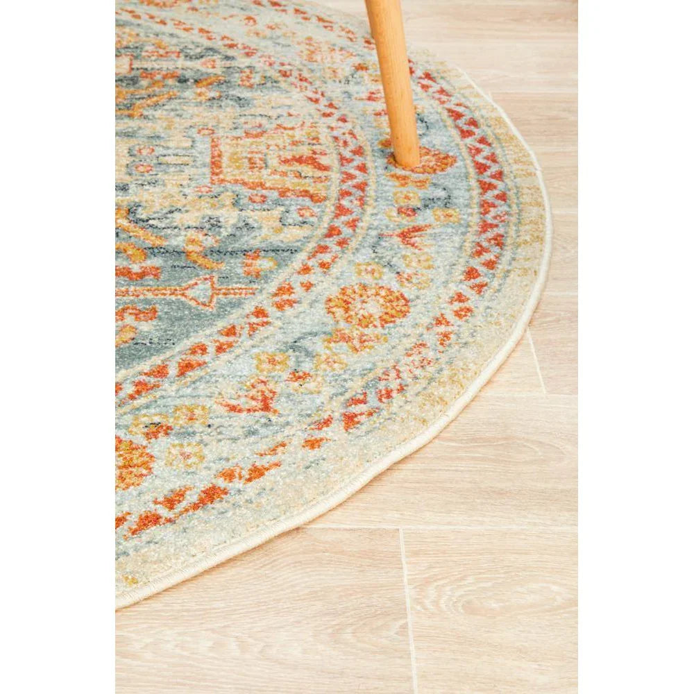 Legacy Blue Round Rug - ICONIC RUGS
