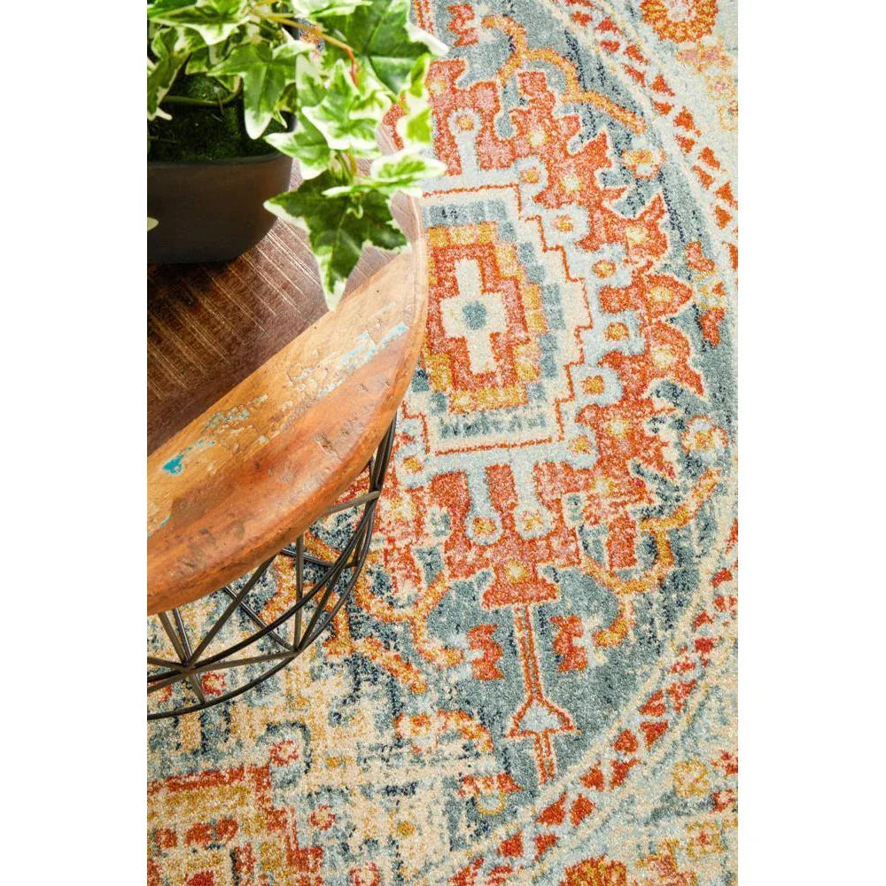 Legacy Blue Round Rug - ICONIC RUGS