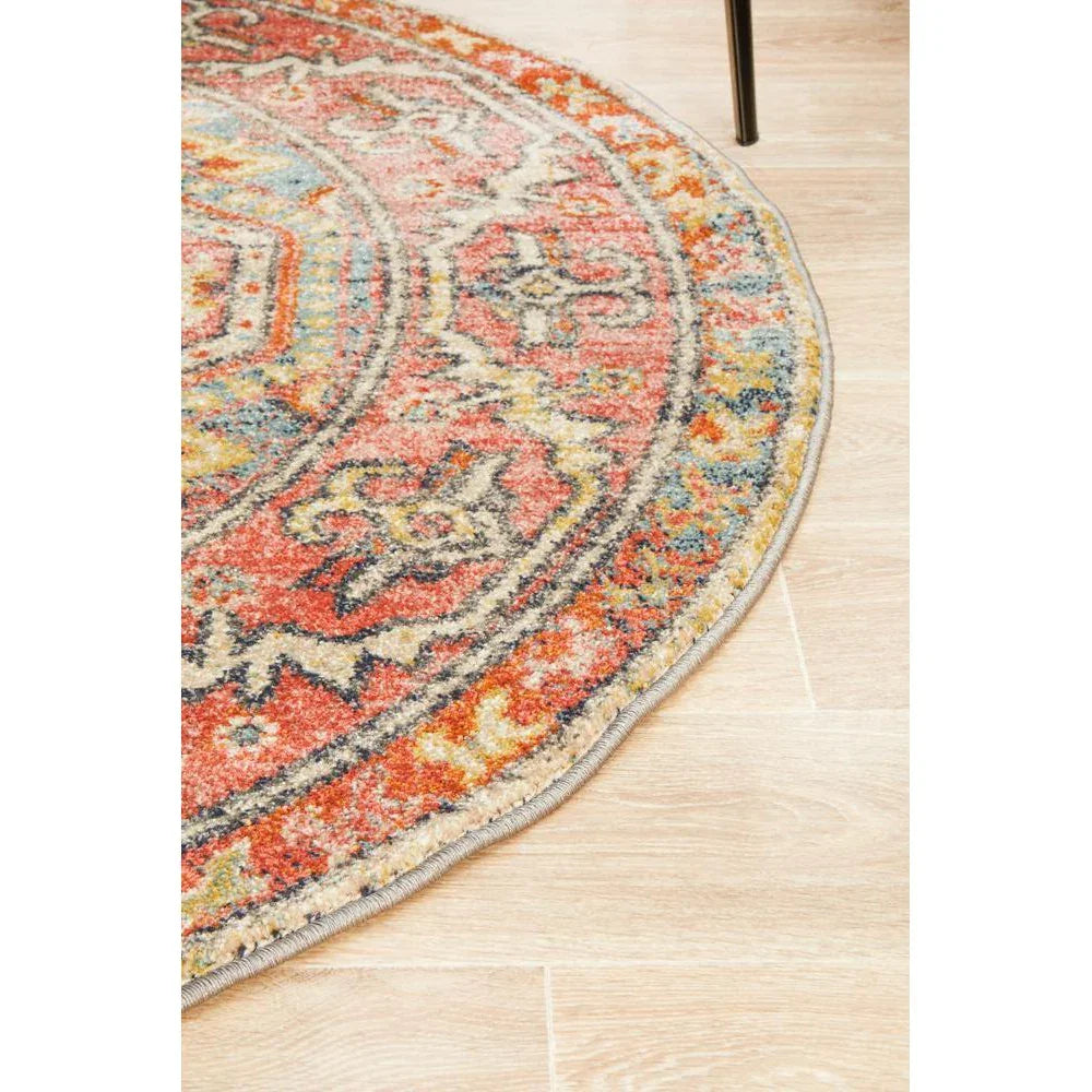 Legacy Crimson Round Rug - ICONIC RUGS