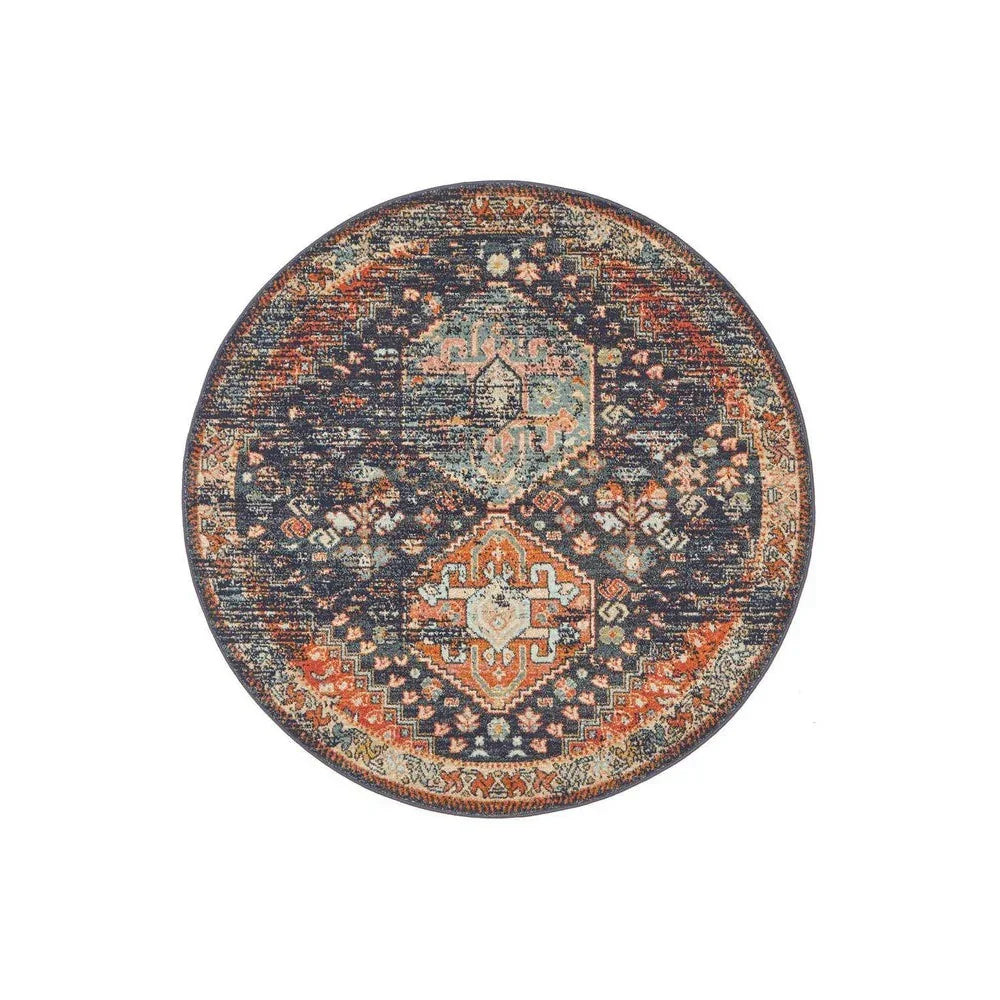 Legacy Navy Round Rug - ICONIC RUGS