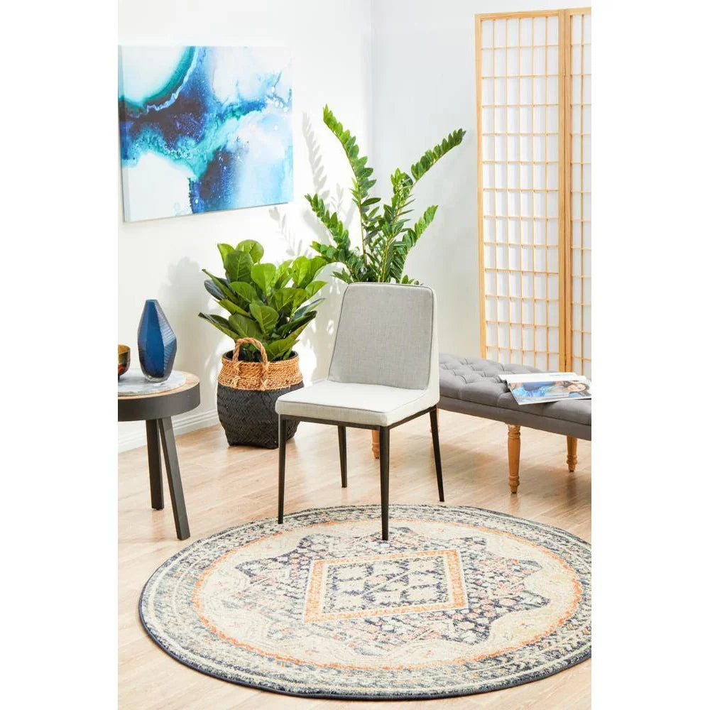 Legacy 863 Navy Round Rug - ICONIC RUGS