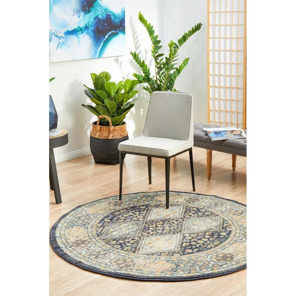 Legacy Navy Round Rug - ICONIC RUGS