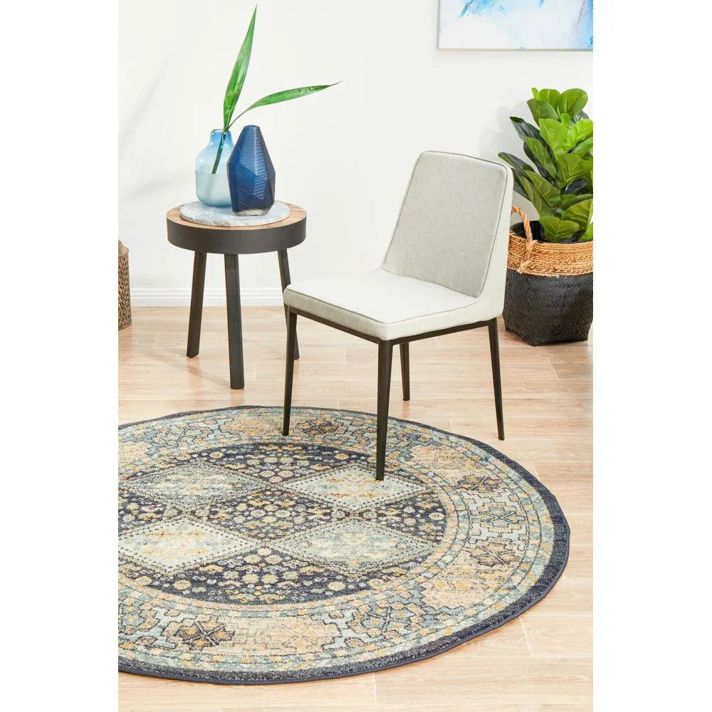 Legacy Navy Round Rug - ICONIC RUGS