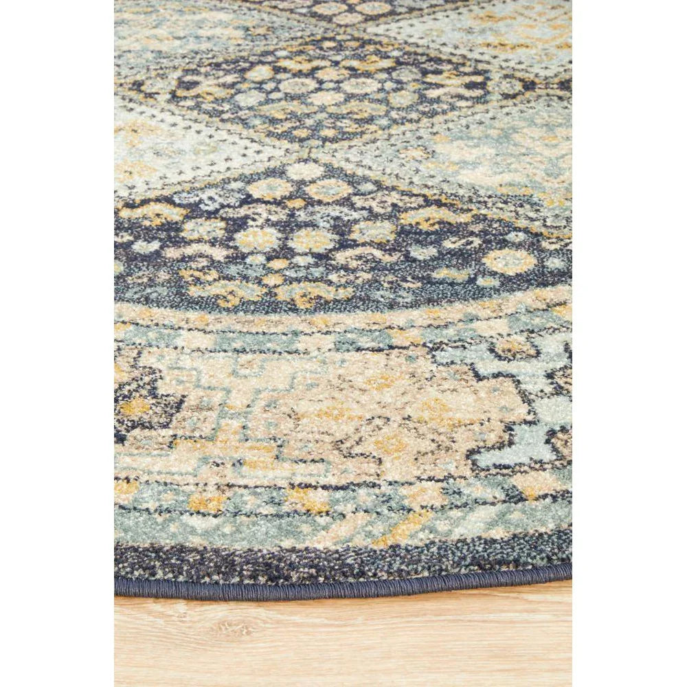 Legacy Navy Round Rug - ICONIC RUGS