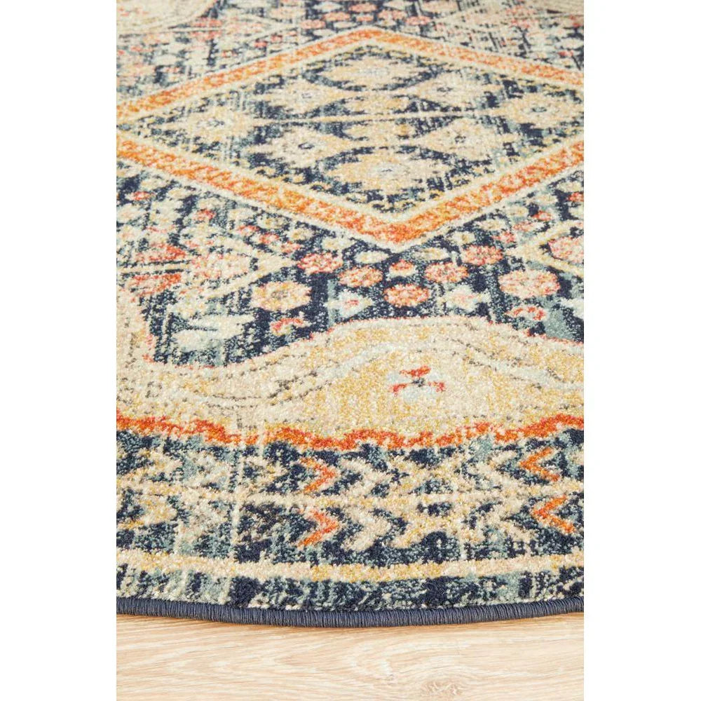 Legacy 863 Navy Round Rug - ICONIC RUGS