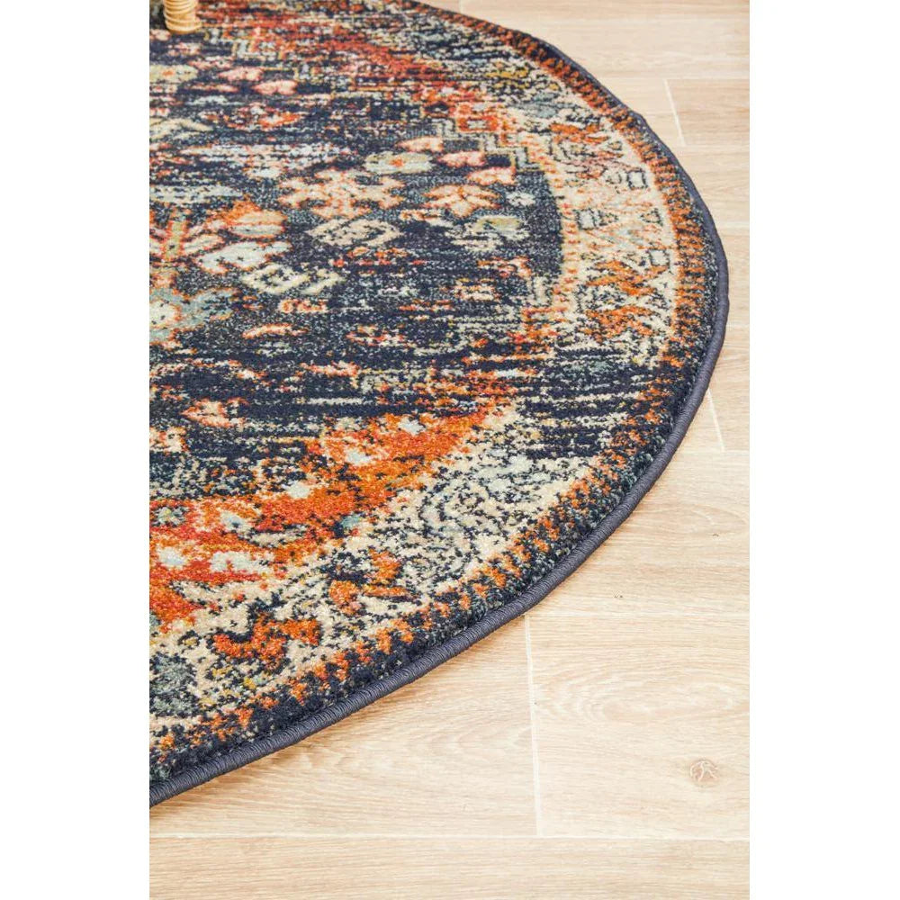Legacy Navy Round Rug - ICONIC RUGS
