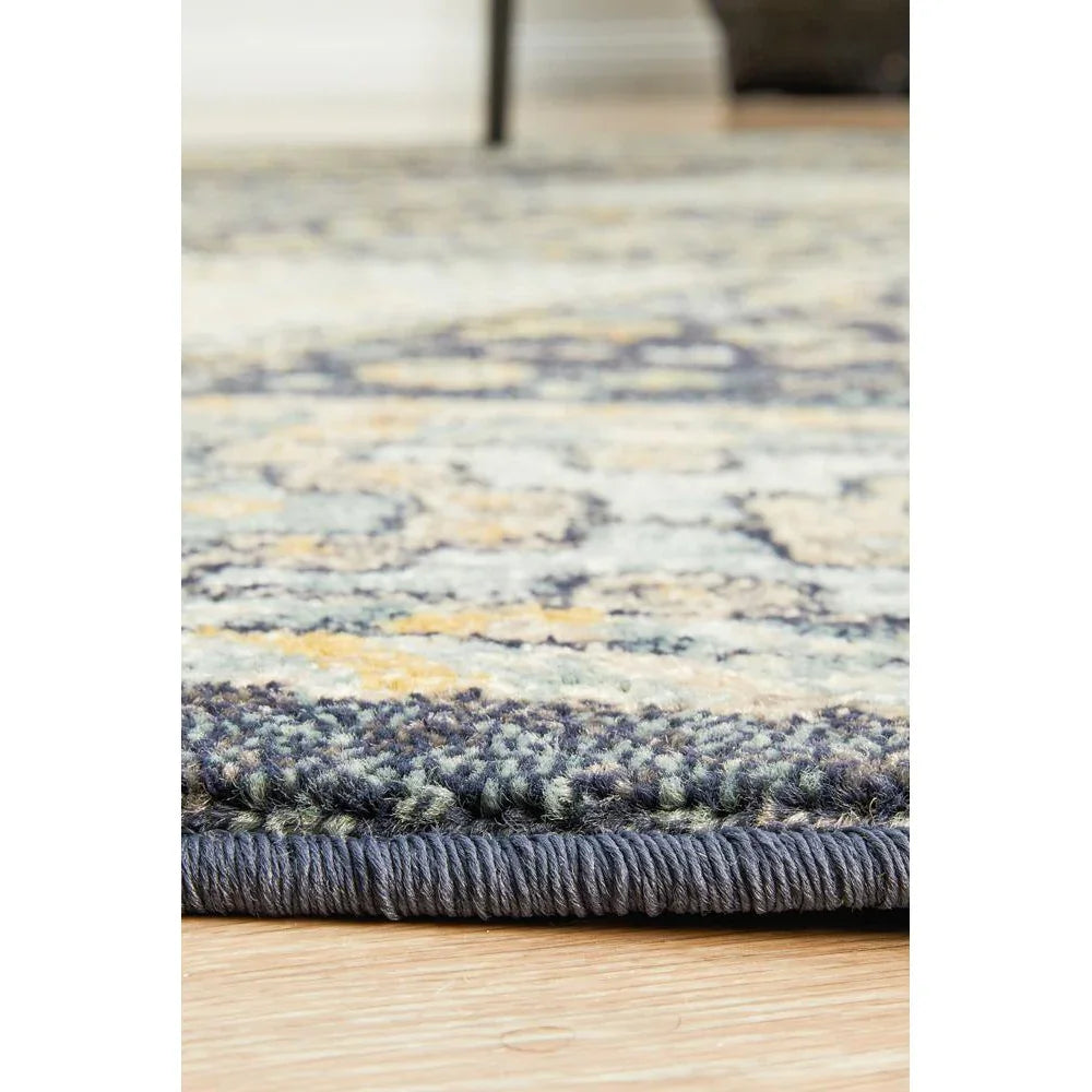 Legacy Navy Round Rug - ICONIC RUGS