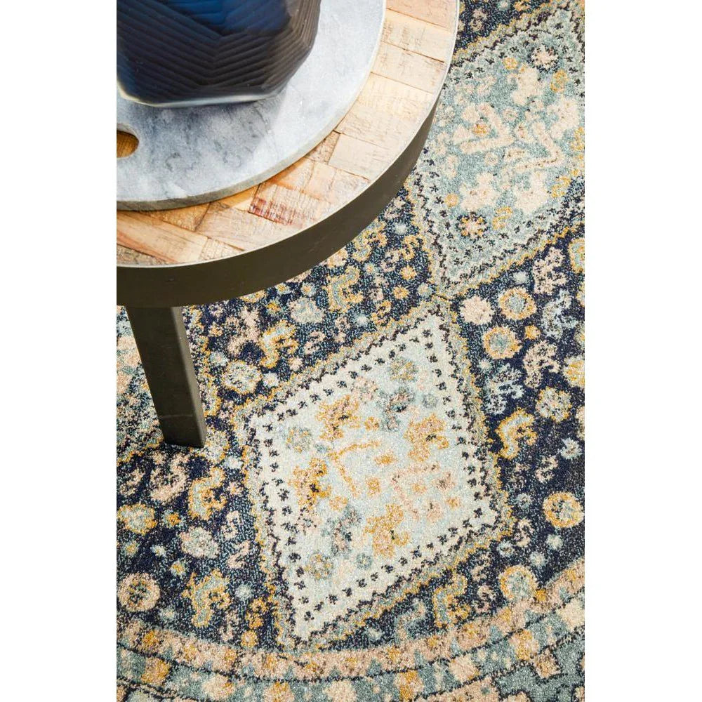 Legacy Navy Round Rug - ICONIC RUGS