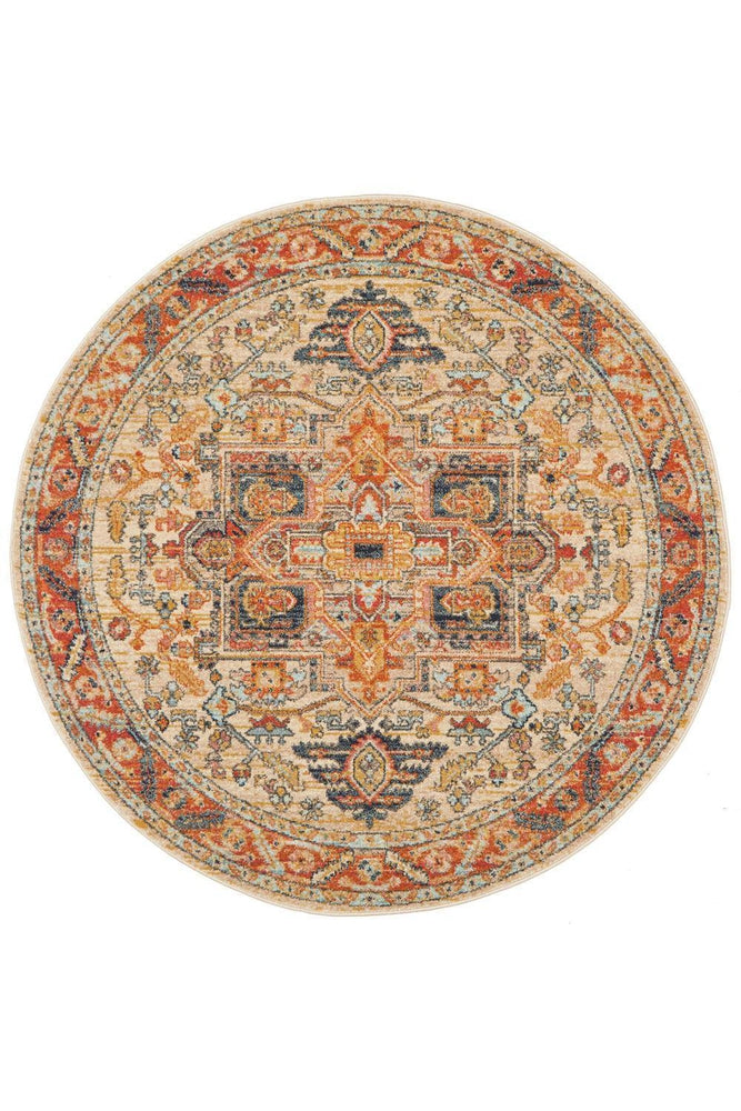 Legacy Rust Round Rug - ICONIC RUGS