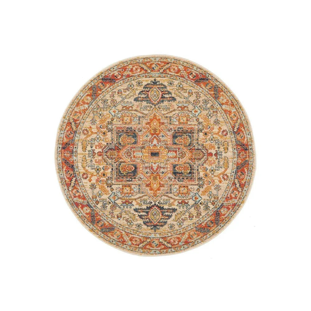 Legacy Rust Round Rug - ICONIC RUGS