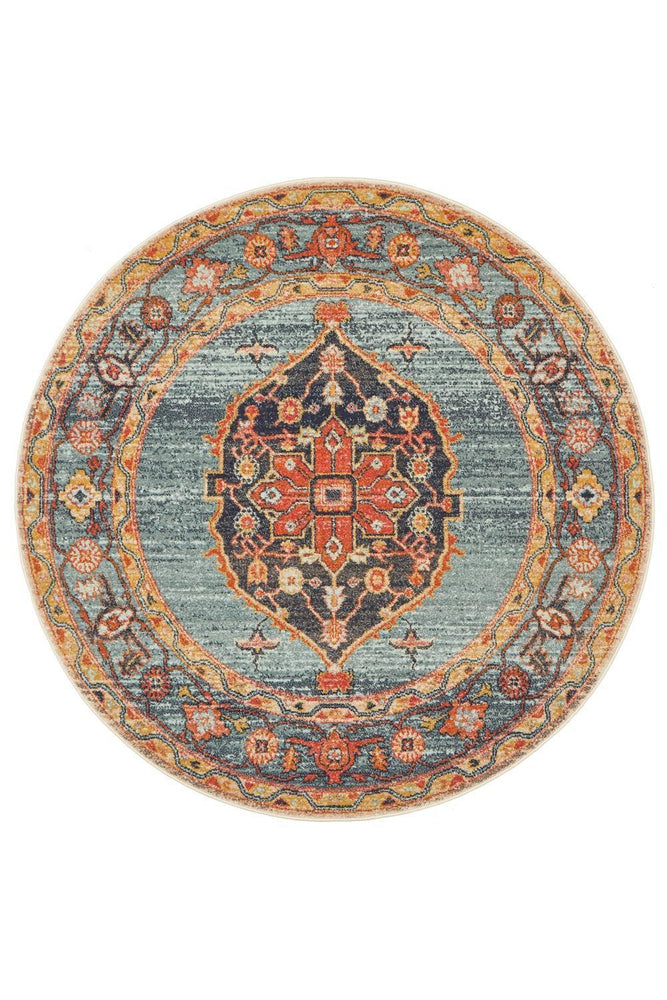 Legacy 862 Rust Round Rug - ICONIC RUGS