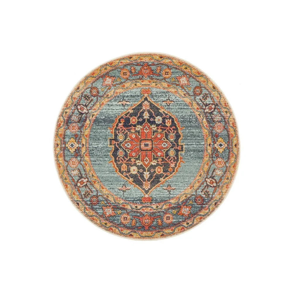 Legacy 862 Rust Round Rug - ICONIC RUGS
