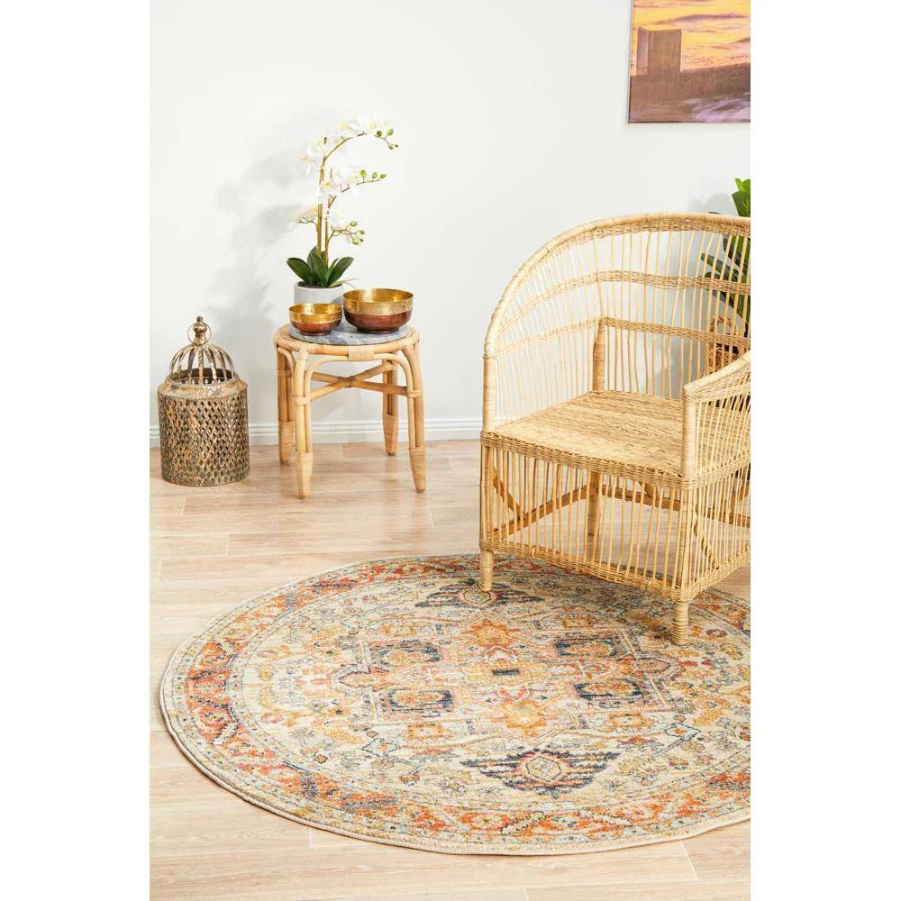 Legacy Rust Round Rug - ICONIC RUGS