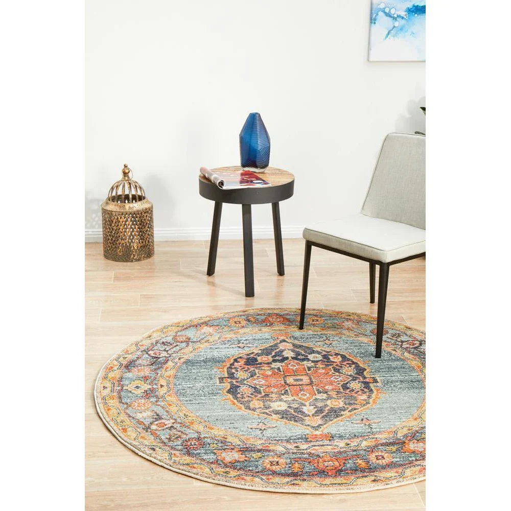 Legacy 862 Rust Round Rug - ICONIC RUGS