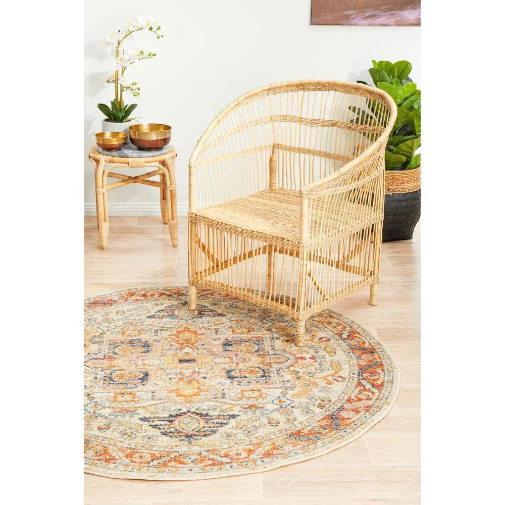 Legacy Rust Round Rug - ICONIC RUGS