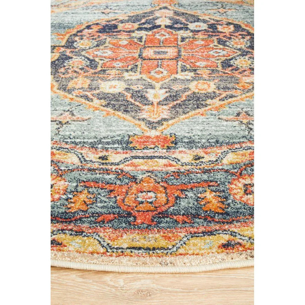 Legacy 862 Rust Round Rug - ICONIC RUGS