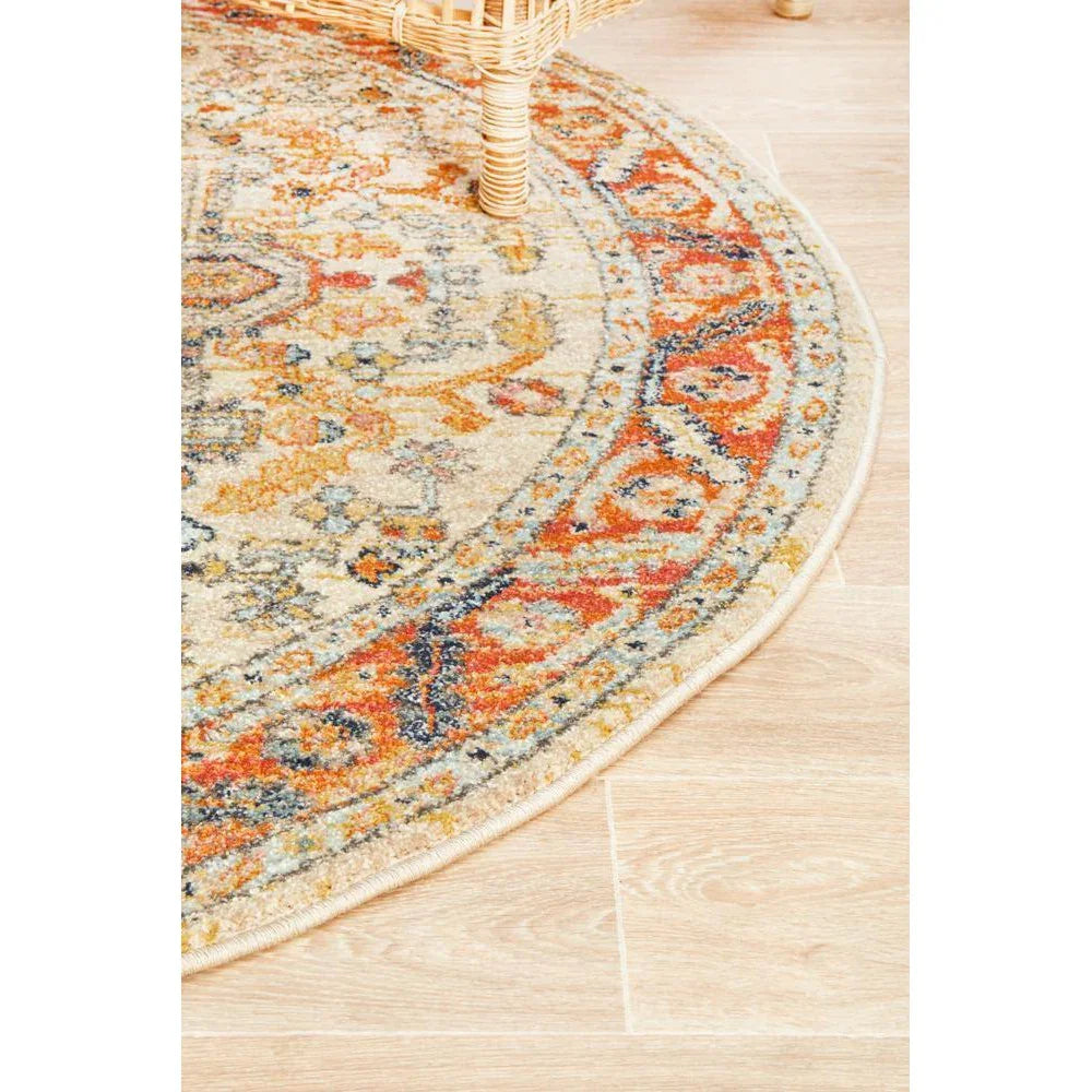 Legacy Rust Round Rug - ICONIC RUGS
