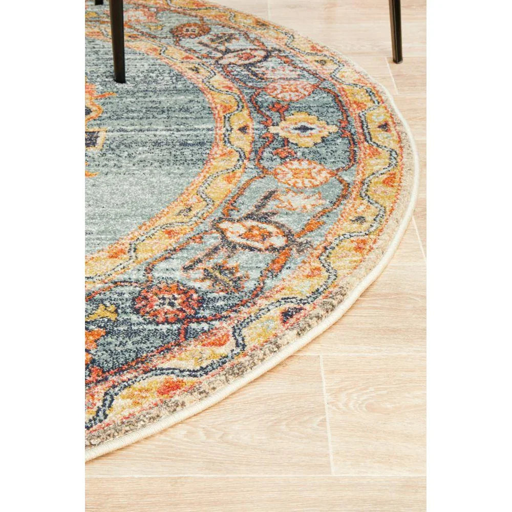 Legacy 862 Rust Round Rug - ICONIC RUGS