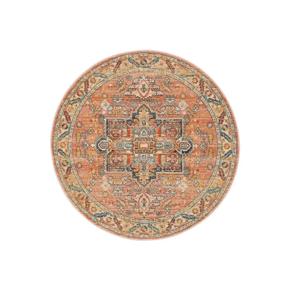 Legacy Salmon Round Rug - ICONIC RUGS