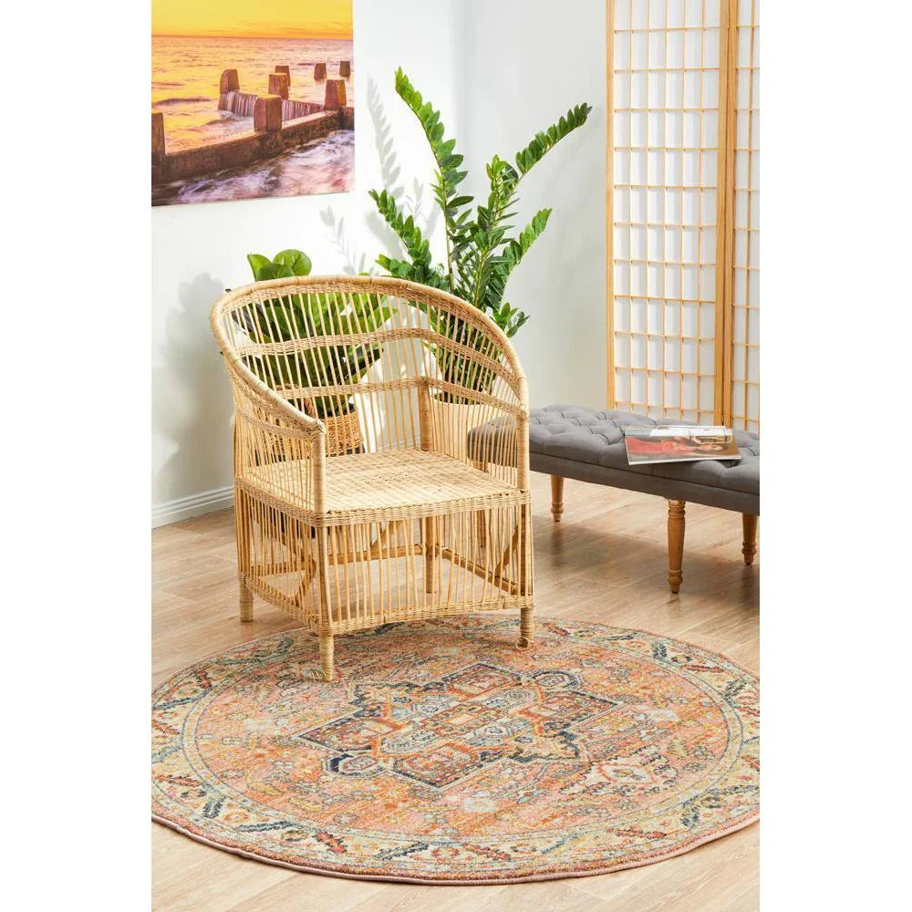 Legacy Salmon Round Rug - ICONIC RUGS