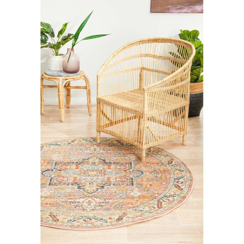 Legacy Salmon Round Rug - ICONIC RUGS