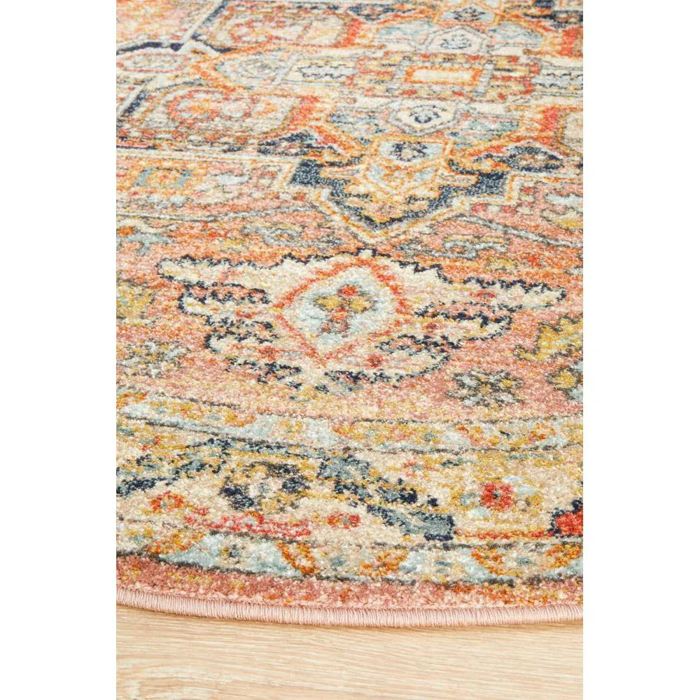Legacy Salmon Round Rug - ICONIC RUGS