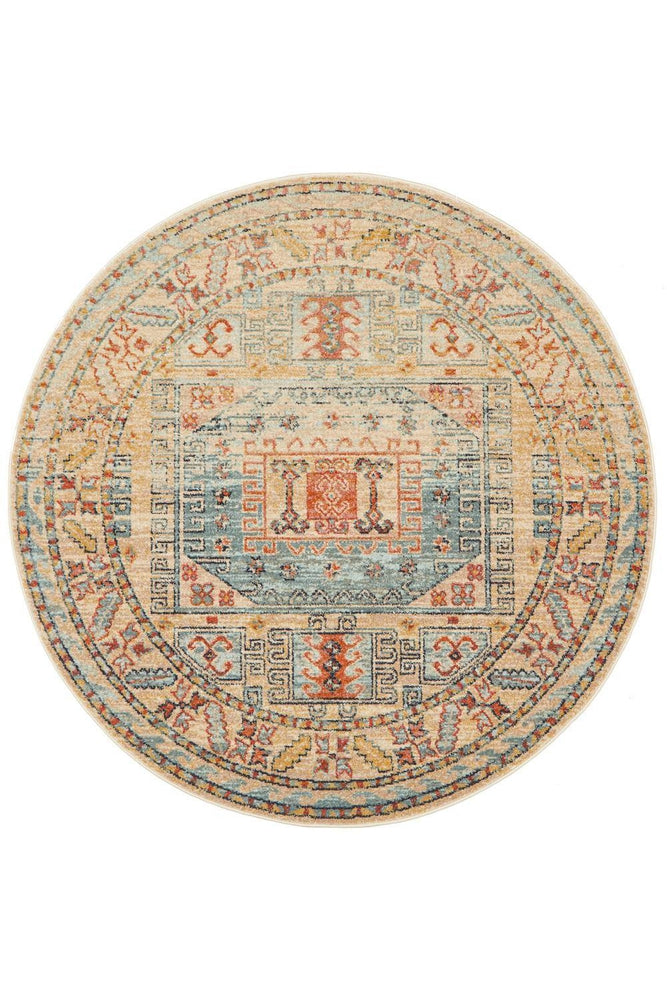 Legacy Sky Blue Round Rug - ICONIC RUGS