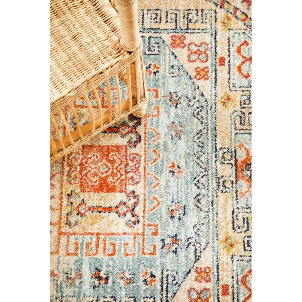 Legacy Sky Blue Round Rug - ICONIC RUGS