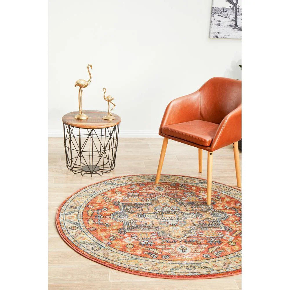 Legacy Terracotta Round Rug - ICONIC RUGS