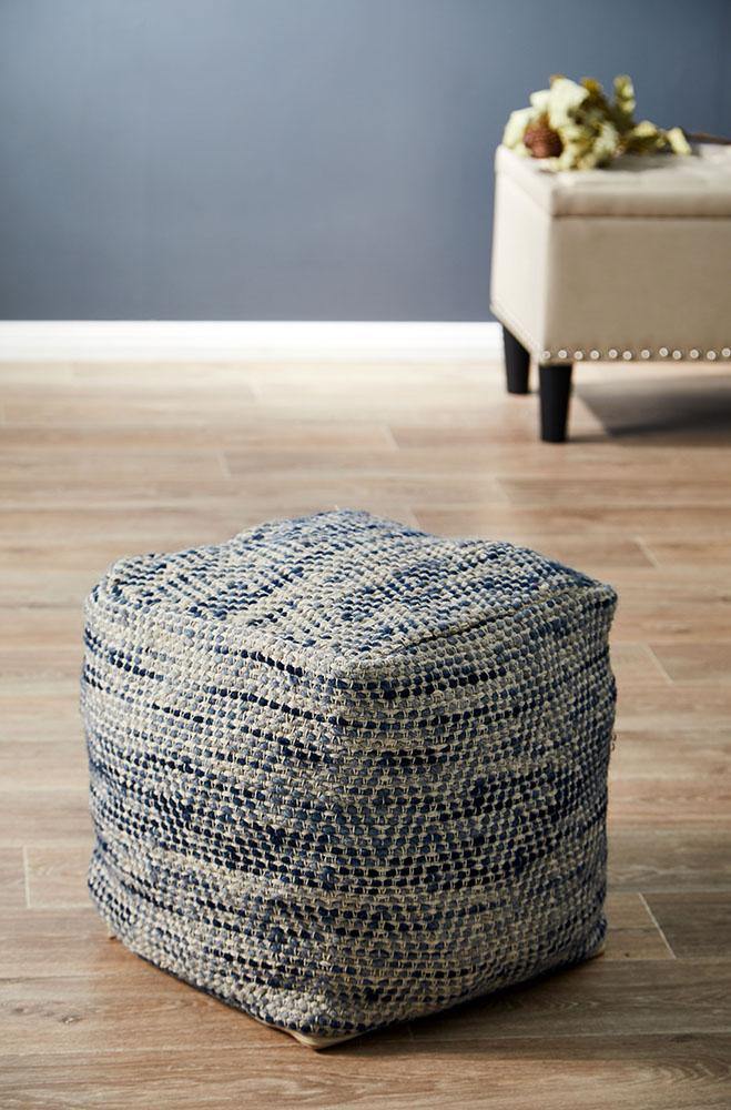 ICONIC RUGS 504 Blue Ottoman - ICONIC RUGS