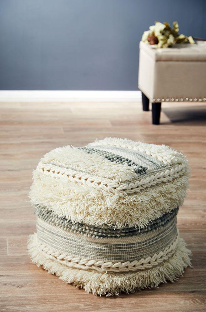 ICONIC RUGS 507 Ivory Ottoman - ICONIC RUGS