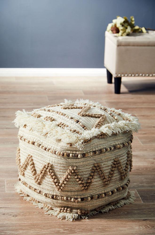 ICONIC RUGS 508 Natural Ottoman - ICONIC RUGS