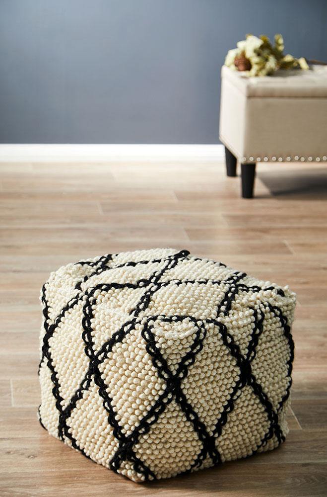 ICONIC RUGS 509 White Ottoman - ICONIC RUGS