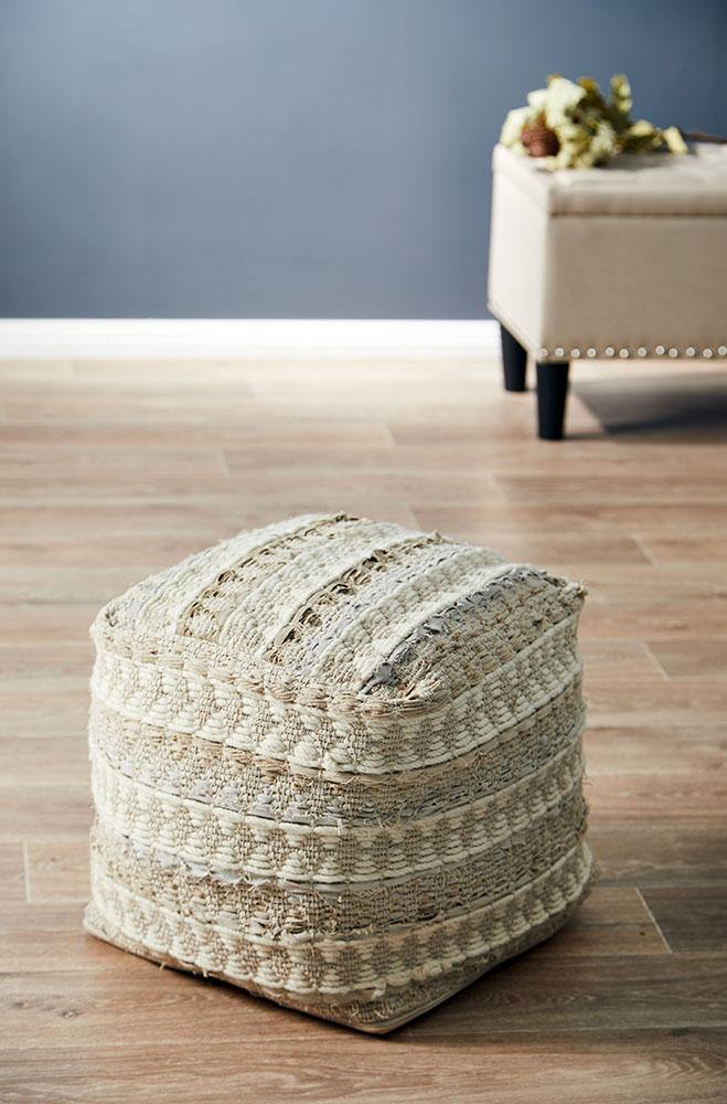 ICONIC RUGS 515 White Ottoman - ICONIC RUGS